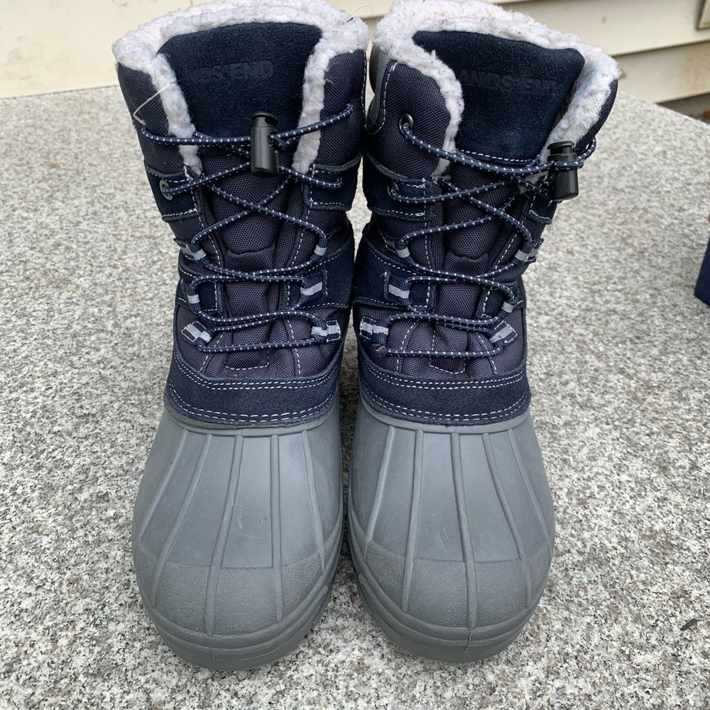 Lands’ End Boys Winter Snow Boots Size 6, Blue Gray